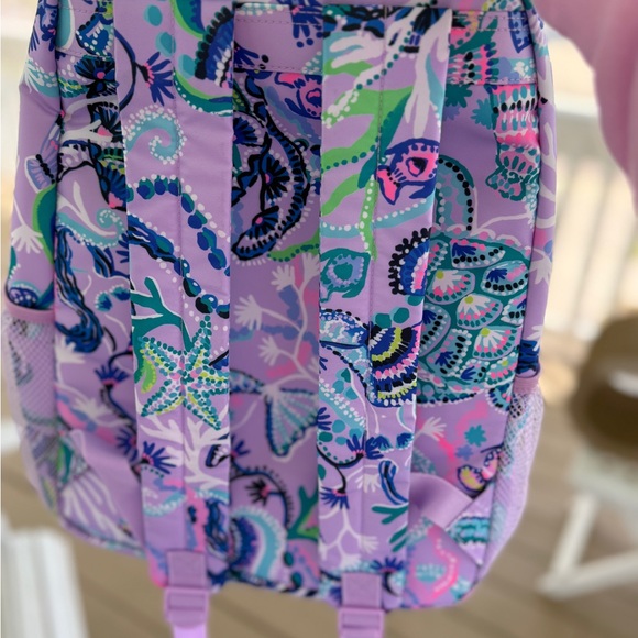 NWOT Lilly Pulitzer Bahia Backpack Lilac Freesia Mermaid For You - Picture 2 of 6